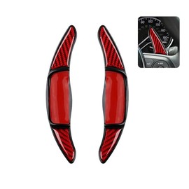 2PCS Steering Wheel Paddle Shifter Extensions Trim Carbon Fiber Decal Sticker Compatible with Toyota Camry 2018-Up/Avalon 2019-2022 / RAV4 2019-Up/Corolla 2019-Up - NOT for GR (T, Red)
