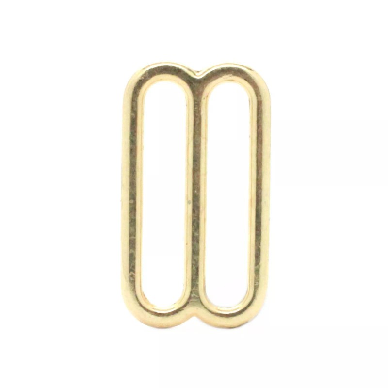 Stecksstore Double Loop Strap Metal Adjuster 1.25 Inch Brass Plate