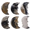 KYEYGWO Moon Shaped Crystal Carving Crescent Moon Face Agate Stone
