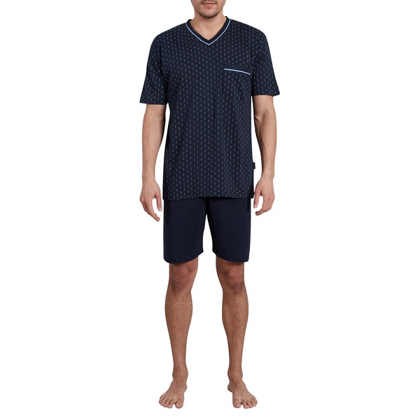Götzburg Men's Short Pyjamas, 100% Natural Cotton - navy Not