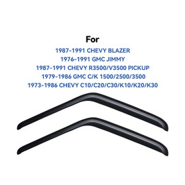 Window Visors Rain Guards for 1987-1991 Chevy Blazer, Out-Channel Window Vent Wind Deflectors Visors Shades for 1973-1991 Chevy GMC C/K/R-Series Pickup/Suburban