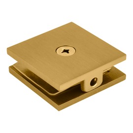 CRL SCU4SB Satin Brass Square Style Hole-in-Glass Fixed Panel U-Clamp