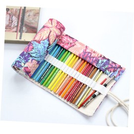 VILLCASE 48 Bolsa De Lona Para Lápices Estuche De Lápices De Colores Portaescobillas De Viaje Bolsas De Lona Estuche Para Rollos De Lápices Bolsa Para Rollos De Papelería Contenedor De
