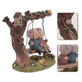 Romantic Couple Figurines in Love Sweet Loving Together Couple Sculpture Loving Elderly Couple Miniature Statue for Grandparents Parents Anniversary Wedding Assorted Color