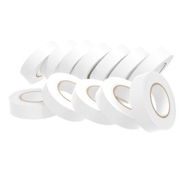 SWRT 12 Pack White Electrical Tape Waterproof, 0.7 in x 66 FT High Temp Electric Tape Under 600V for All Weather - UV Protection - Flame Retardant