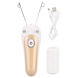 Electric Hair Remover, Facial Hair Remover for Women, Electric Threading Epilator Physical Threader Hair Remover for Face Arm Leg Use (#1-Gold)
