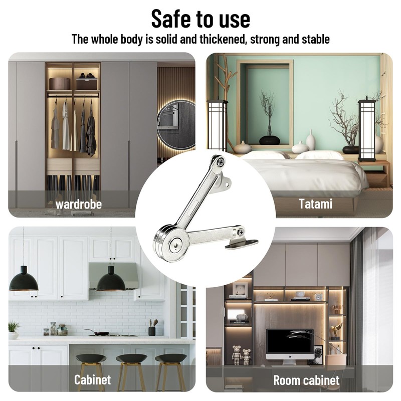 2 Pieces Soft Close Folding Hinge Zinc Alloy Lid Support