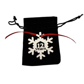 12 Years Cut Out Metal Snowflake Christmas Tree Hanging Decoration - 12th Wedding Anniversary