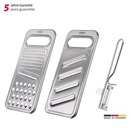 Westmark Set of 3: Universal Grater + Cucumber Slicer + Peeler, Stainless Steel, Steel + Famos, Silver, 100222E6