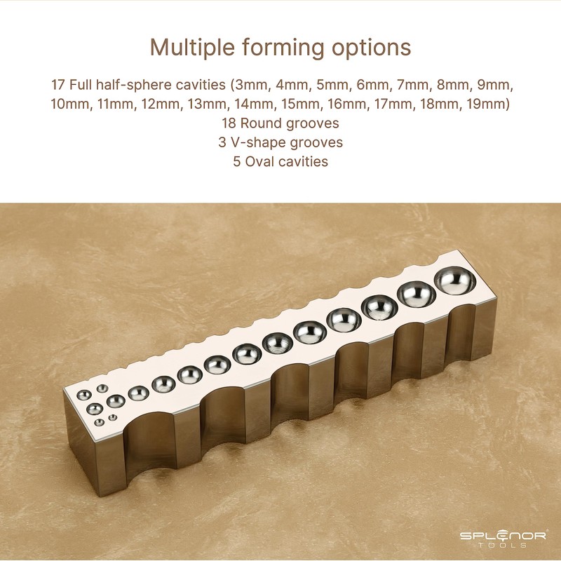 Splenor Tools Steel 8" Multi Purpose Swage Forming Block -
