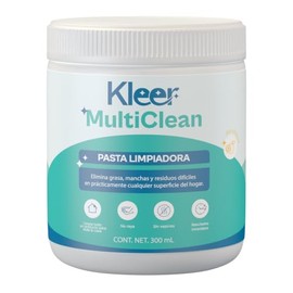 Kleer MultiClean Pasta Limpiadora Multiusos 300ml — Elimina Grasa, Manchas y Residuos Difíciles en Cocina, Baño, Azulejos, Acero Inoxidable y Más, No Raya, Sin Vapores, Aroma Cítrico