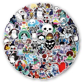 100 Pieces Undertale Stickers for Water Bottles, Skateboard, Luggage, Computer, Scrapbook, Car Stickers, Cute Laptop Stickers for Children, Teens and Adults