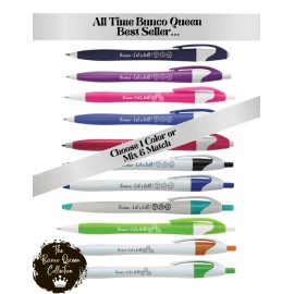 Unbranded Qty: 12 pens...Bunco Ink Pens- "Let's Roll!" Bunco pens with black ink 21 Colors