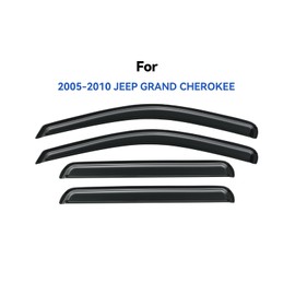 YQAUTEC Window Visors Rain Guards Shield for 2005-2010 Jeep Grand Cherokee, Out-Channel Window Vent Wind Deflectors Visors Shades for 05-10 Grand Cherokee