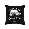 Crop Dusting: Certified Crop Duster - Farmer Throw Pillow