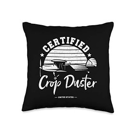 Crop Dusting: Certified Crop Duster - Farmer Throw Pillow