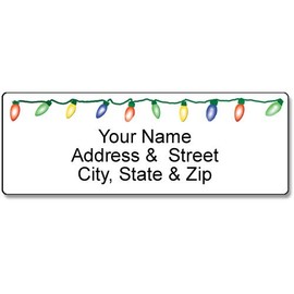 Christmas Address Labels - Holiday Lights Address Label - Christmas Customized Return Address Label - 90 Labels