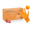 FITT Orange Nitrile Disposable Industrial Gloves, Raise Texture, 8 Mil,