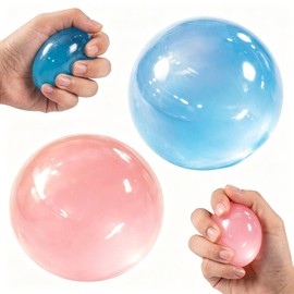 2 palline di olio di cocco Taba Squishy, realizzate a mano, ideali per la concentrazione, rosa e blu, perfette per ufficio, studio e occasioni regalo