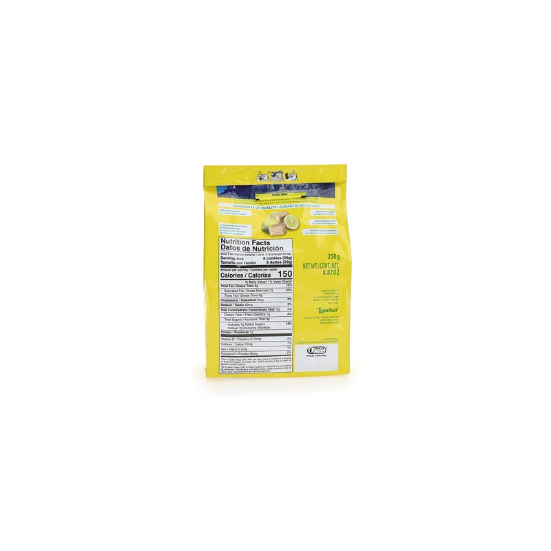 Loacker Quadratini Premium Lemon Wafer Cookies, 250g/8.82oz, Pack of 6