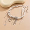 Multilayer Pearl Choker Necklace for Women Star Heart Cross Tassel