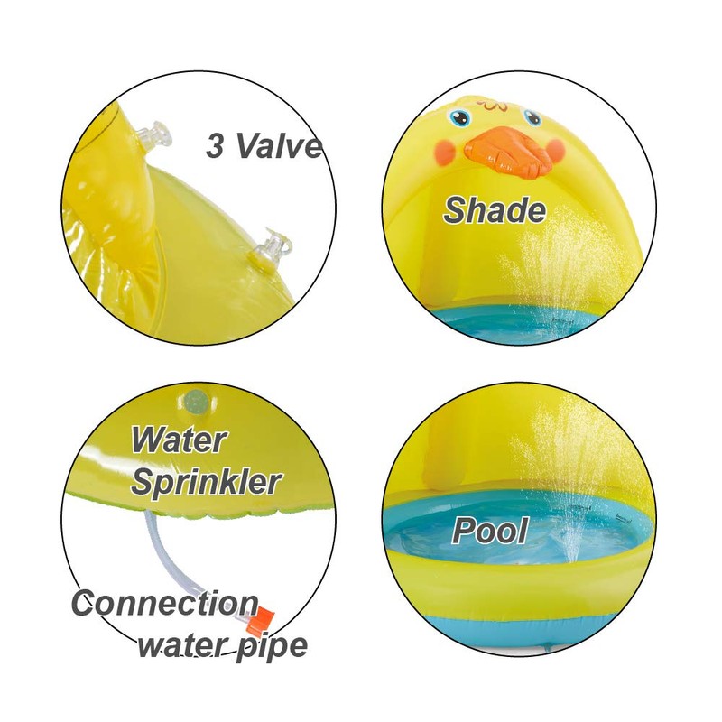 Shade Baby Pool, Sprinkle and Splash Play Pool, Outdoor Duck