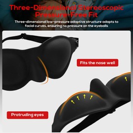 Moisture Chamber Glasses for Dry Eyes - Soft Silicone Sleep Goggles with Adjustable Strap, Reusable & Lightweight Hydrating Eye Mask for Night Use