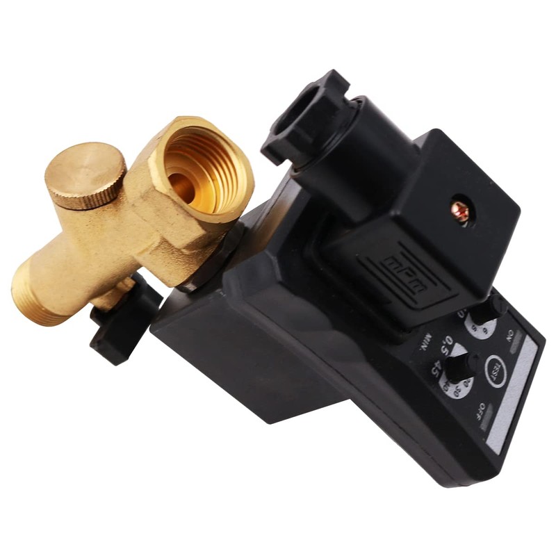 WANGCL 1/2" Timer Drain Valve 220V Solenoid Valve Normally Closed