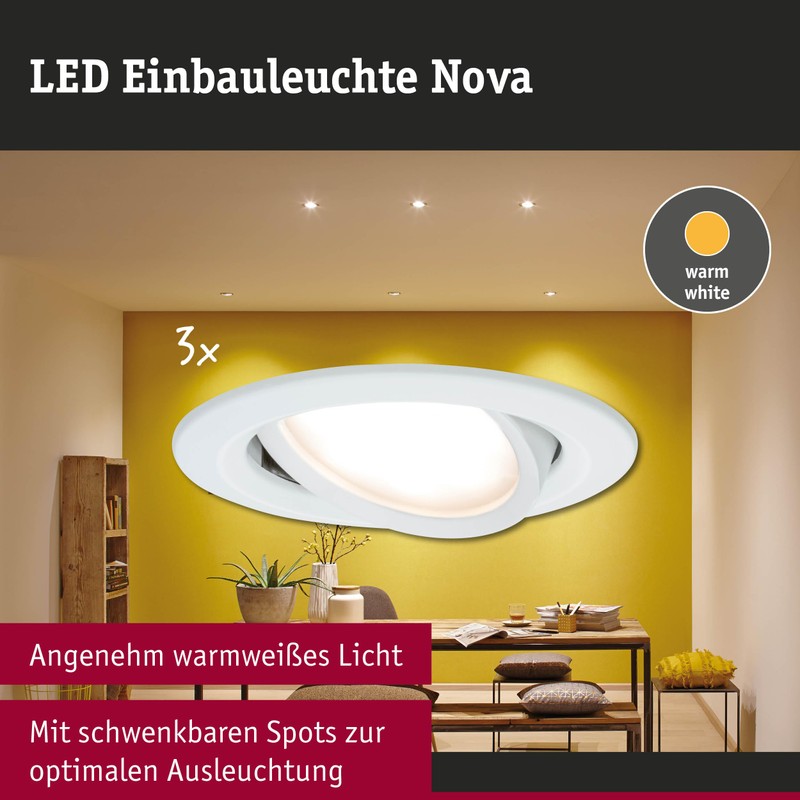 Paulmann Einbaul. LED Nova 3x 6.5 W ww ws ru