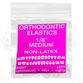 LA MIERE Clear Non-Latex 100 counts, Intraoral Elastic Bands Orthodontic Elastics Dental Rubber Bands Made in US Medium 1/8', Clear