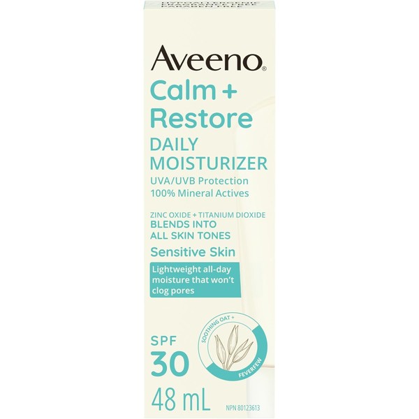 Aveeno® Calm + Restore Daily Moisturizer, SPF 30, 100% Mineral