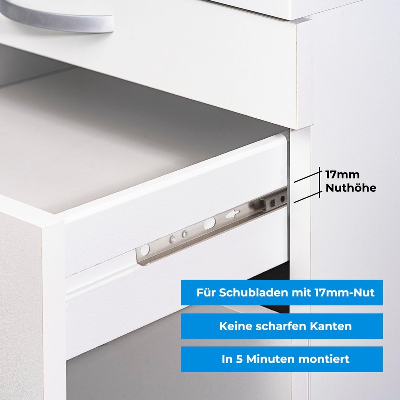 Stahlia Drawer Runners 4 Pieces (2 Pairs) Netting Height: 17
