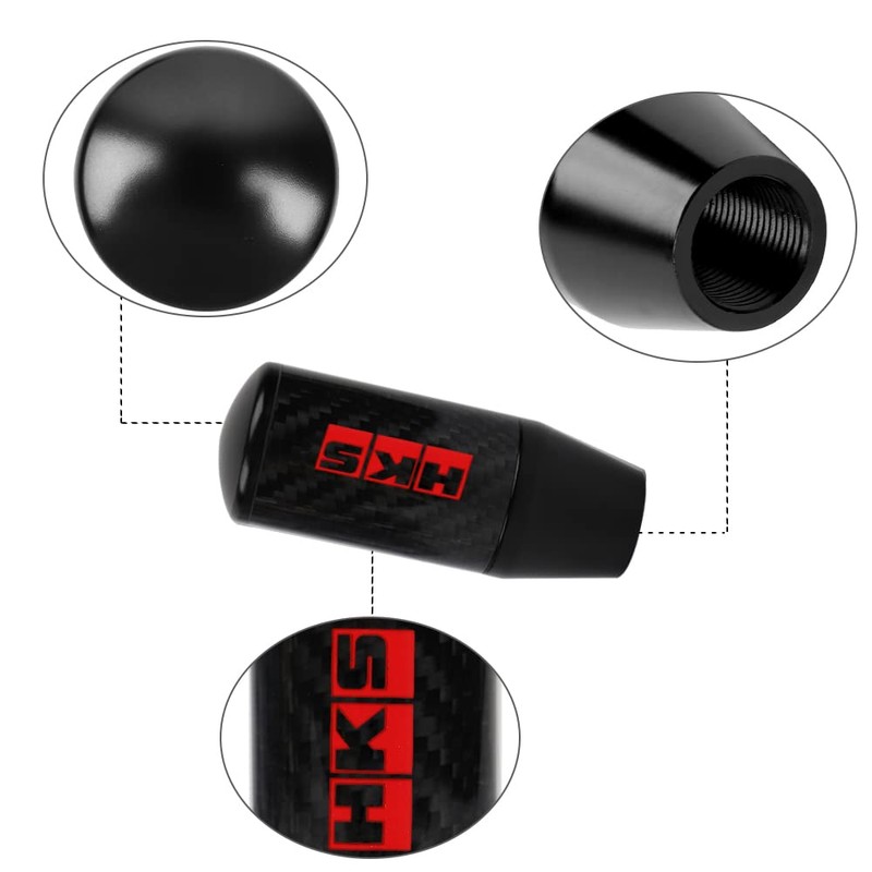 Universal HKS Black Carbon Fiber Car Racing Manual Gear Stick