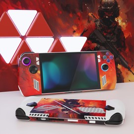 PlayVital 2 Set Protective Skin Decal for ROG Ally, Custom Stickers Vinyl Wraps for ROG Ally Handheld Gaming Console - Warfire