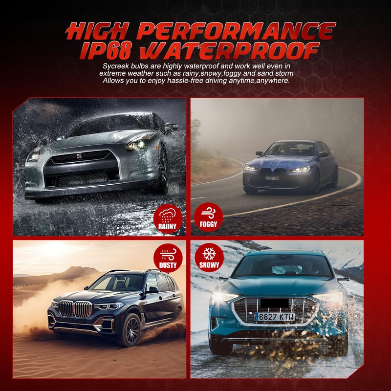 MUEYNIUK Upgraded H7 LED Headlight Bulbs, 36000LM Super Bright, 800%