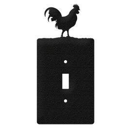 SWEN Products Rooster Wall Plate Cover (Single Switch, Black)