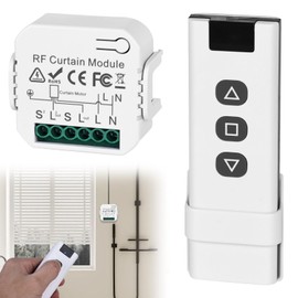 Wireless Roller Shutter Control Retrofit Set, Smart Blind Switch Compatible Wireless Switch 230 V for Roller Shutters, Awnings, Blinds, Consists of RF Remote Control + Receiver Module