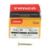 TIMco Solo Woodscrews 5.0 x 40mm - Pozi - Countersunk
