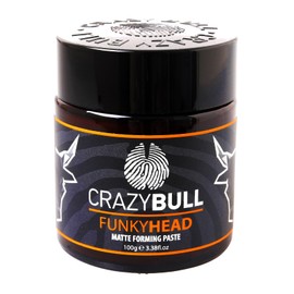 Crazy Bull Hair Funky Head Matte Forming Paste - Water-Based Hair Styling Products - Volumizing Styling Cream - Vegan and Cruelty-Free - 3.38 oz