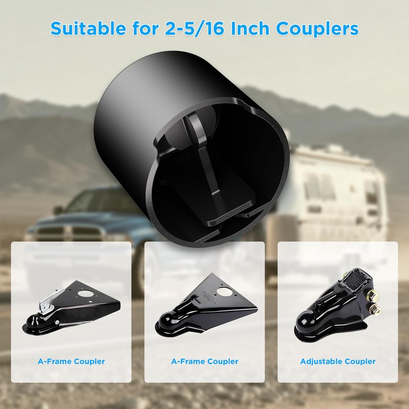 ZEROXCLUB Upgraded Trailer Lock Fits 2-5/16 Inch Coupler, Safety Chains