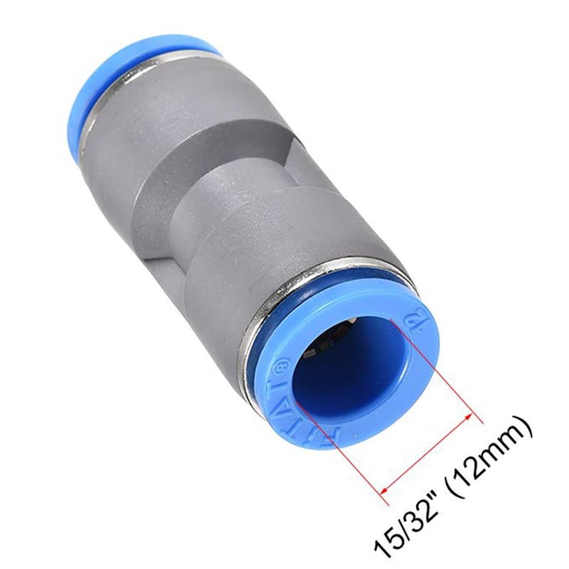 TA-VIGOR 12mm Straight Push Connectors, Pneumatic Connectors PE Tube Quick