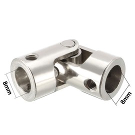 sourcing map 8mm To 8mm Inner Dia Rotatable Universal Steering Shaft U Joint Coupler L35XD14