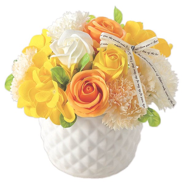Poppy Nagoya SBL-100 Soap Flower, Artificial Flower, Bouquet Gift, Bubble Flower, Yellow