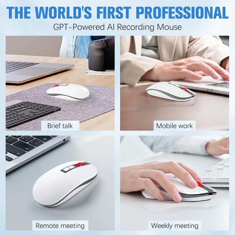 CLANMOU 2025 AI Mouse, AI Voice & Audio Recorder, AI