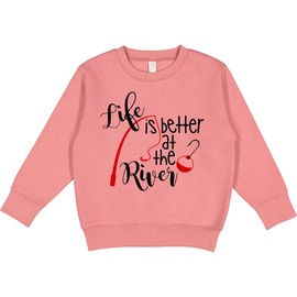 inktastic Life Is Better At the River Fishing Pole with Bobber Toddler Sweatshirt 2T Mauve 3c961
