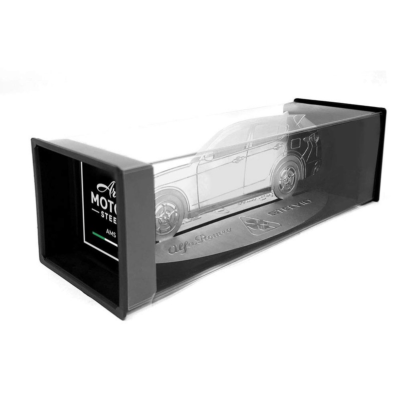 4R Quattroerre.it Alfa Romeo Stelvio Stainless Steel Engraved Silhouette Model