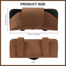 COOLYOUTH Sunglass Holder for Car Visor Car Sunglass Holder Glasses Holder with Clip Car Accessories for Women Men (01 Light Brown)