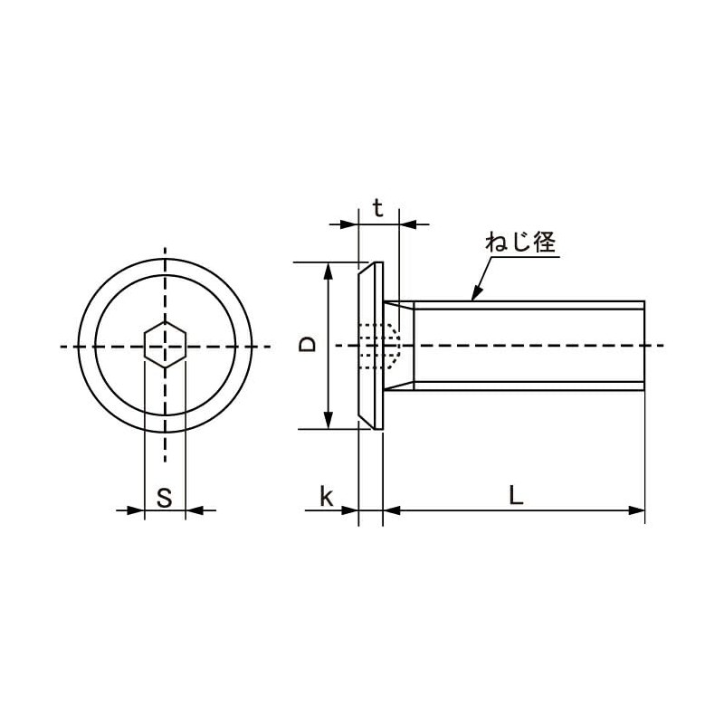 Stainless Steel/Fabric [Ultra Low Head] Hex Hole Slim Head Small