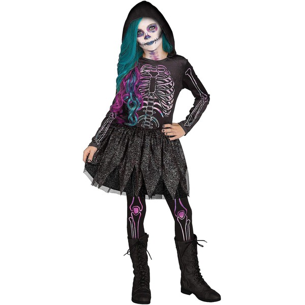 Fun World Galaxy Skeleton Child Costume, Multicolor, Medium