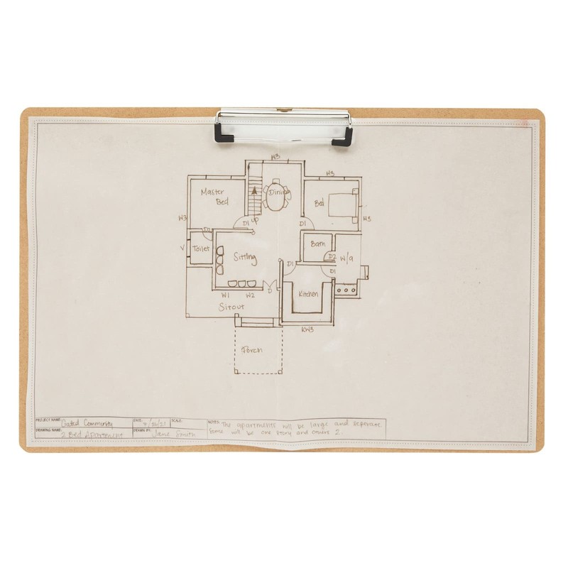 Juvale Clipboard - 11.5 x 17.4 in, Brown MDF, 4-Pack